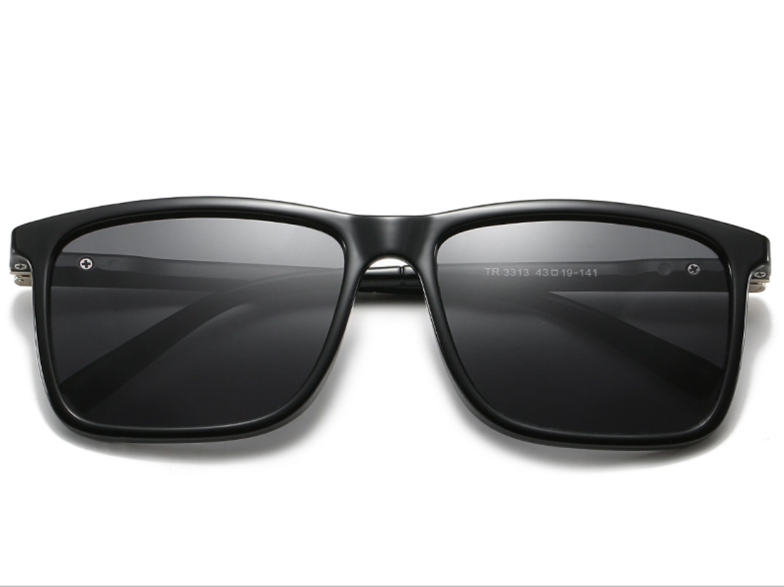 New fashionable sunglasses, large-framed square sunglasses, polarized glasses, Korean version, trendy and trendy, high-end metal, suitable for both men and women, 2841