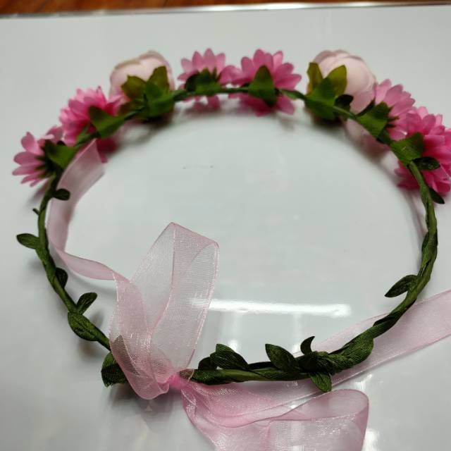 森女系仿真花朵花环头饰发饰海边度假头花影楼摄影新娘伴娘配饰细节图