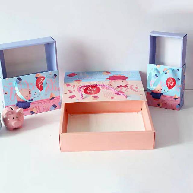 Egg gift box, return gift, full moon wine, candy box, baby pig birth, empty paper box, first birthday drawer box Specification image