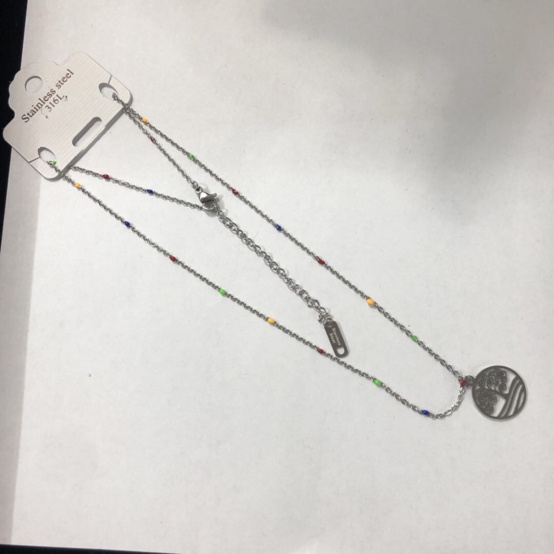 Manufacturers direct sales stainless steel color dripping oil necklace pendant jewelry