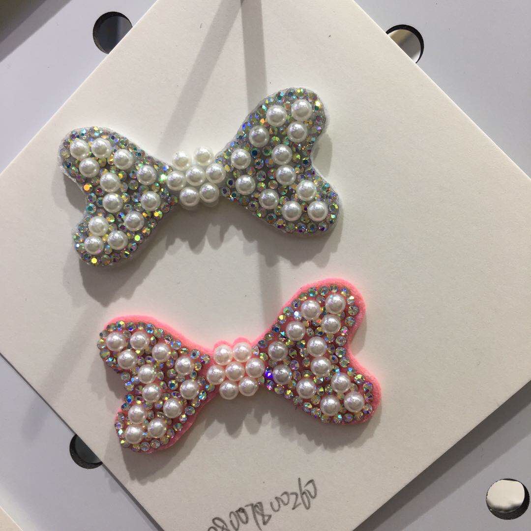 Accessories Pearl Bow Hairpin Set Diamond Rhinodrill Cross Clip Headwear Non-Woven Stick Diamond Butterfly Children's Headband Accessories Diy Hair Accessories Headband Decorative Accessories