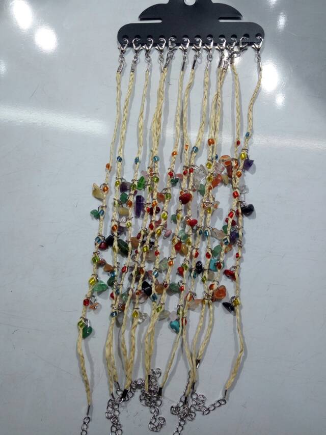 Korean-style seven-color natural stone lucky rope ankle chain Specification image