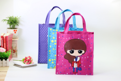 手提袋帆布学生拎书补课包大容量便携放书袋小学生补习班学生用装试卷的袋子提书文件袋美术包竖式韩版收纳袋图