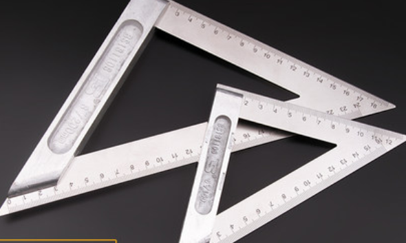 波斯三角尺不锈钢加厚大号铝合金测量三角板高精度45度木工直角尺图