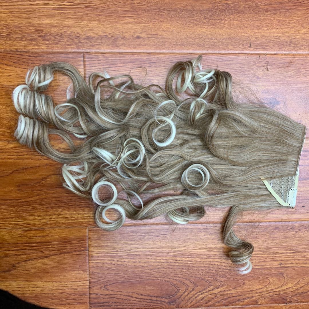 Cabello rizado ondulado cabello rizado pieza de peluca brillante temperamento peluca cuadrilátero Specification image