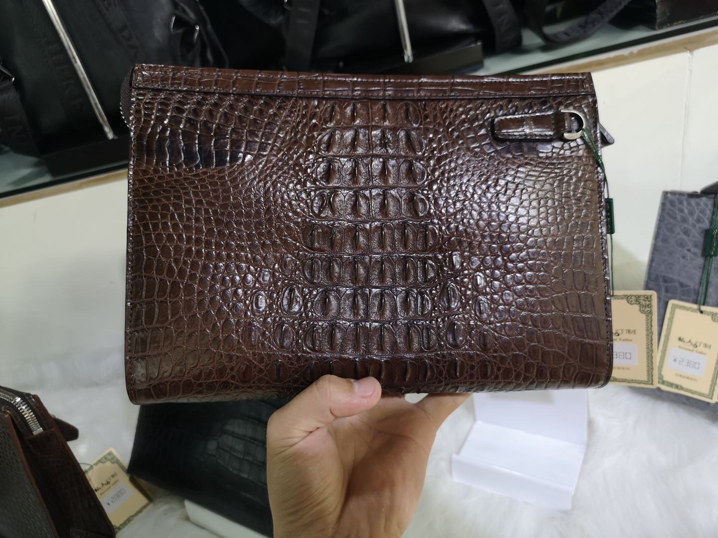 Alligator Handbag Men's Business Envelope Casual Men's Leather Men's Clutch Bag Large Capacity Clutch Bag Men's Clutch Bag details Picture