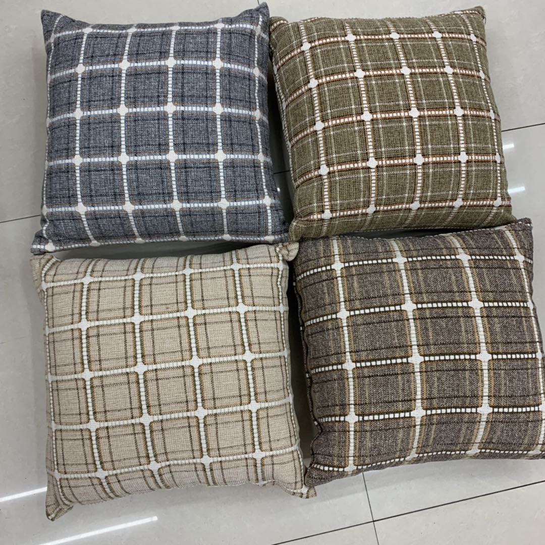 Linen White Fleece Check Pillow Case
