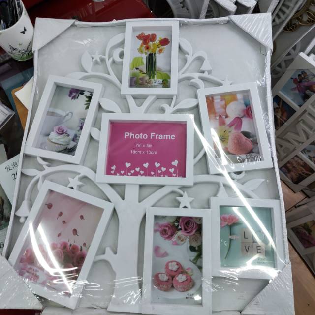 白色树状相框组合，创意相框，极简风格