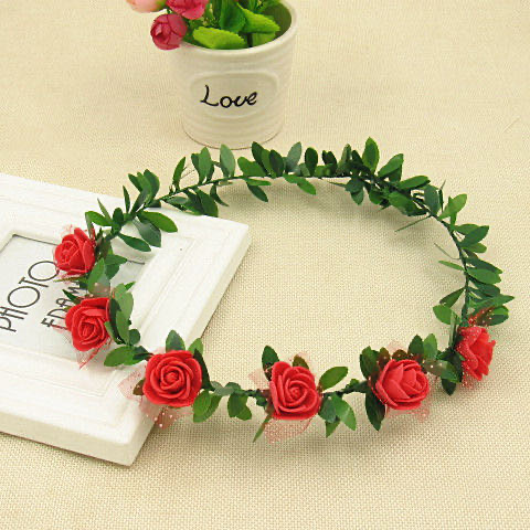 Wholesale flower garlands, ground promotion, QR code for hair bands, hair band materials, wechat business event, Children's Day headbands and headwear