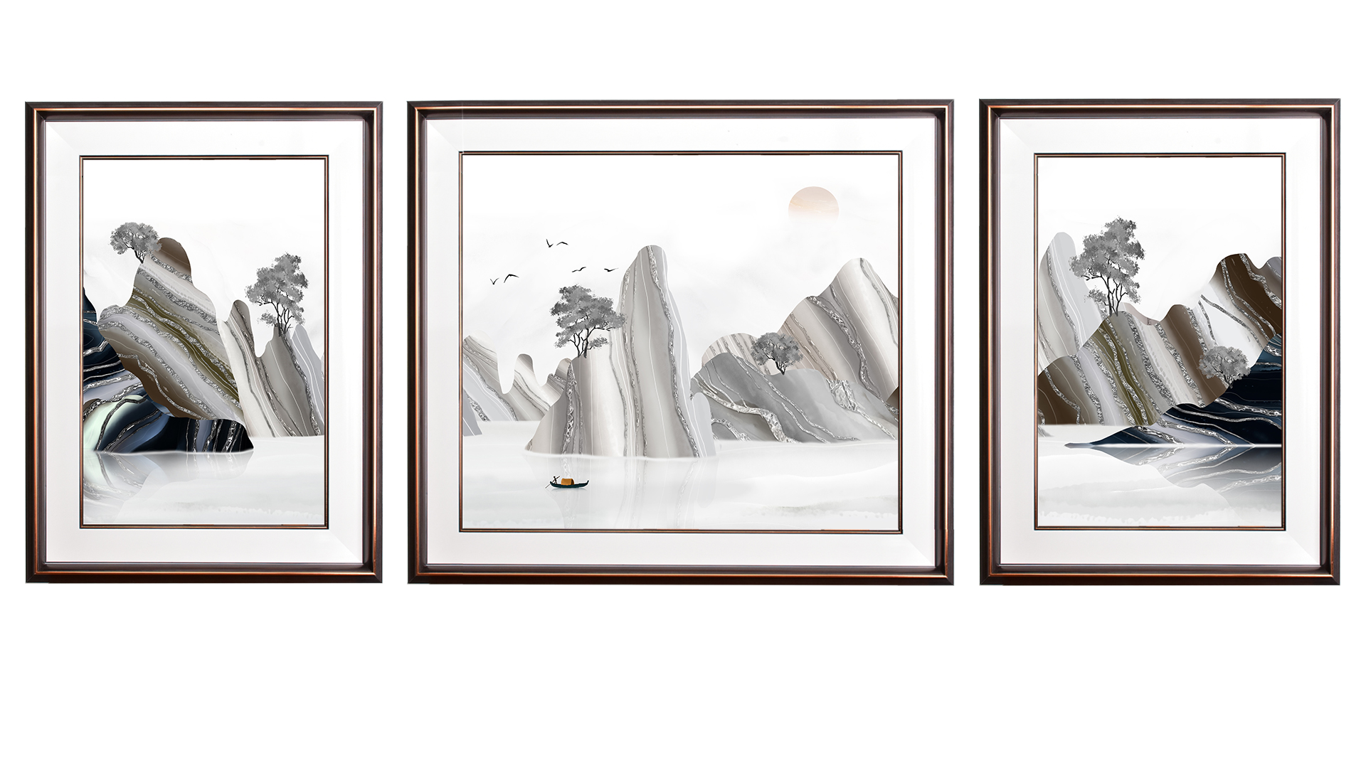 Zhejiang Lianda technology 80X210cm enamel jade triplet decorative painting thumbnail