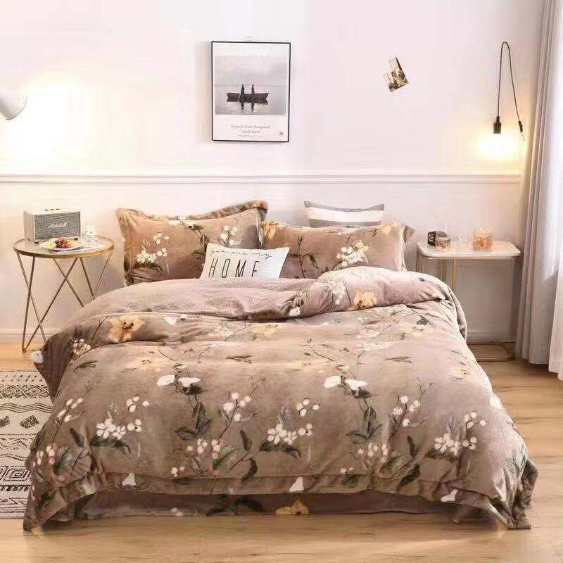 Fresh Cartoon Letters Ins Wind New Cotton Wool Four-Piece Set 200*230 details Picture