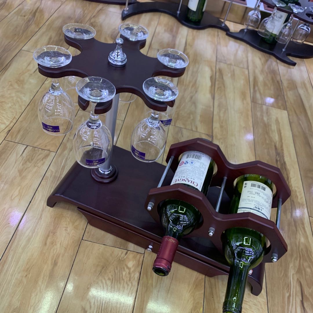 创意葡萄酒架家用高脚杯酒杯悬挂置物架欧式带抽屉