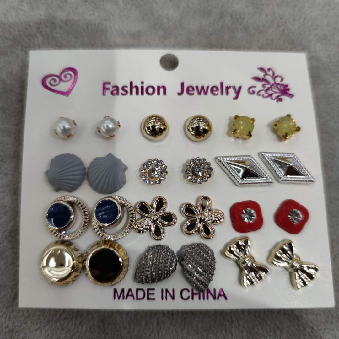 卡通耳钉小巧可爱小女孩少女心套装耳饰产品图