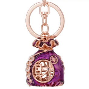 Chinese-style creative premium car keychains, cute Korean key chains for women, wealth-bringing, peace and good fortune bags, schoolbag pendants details Picture