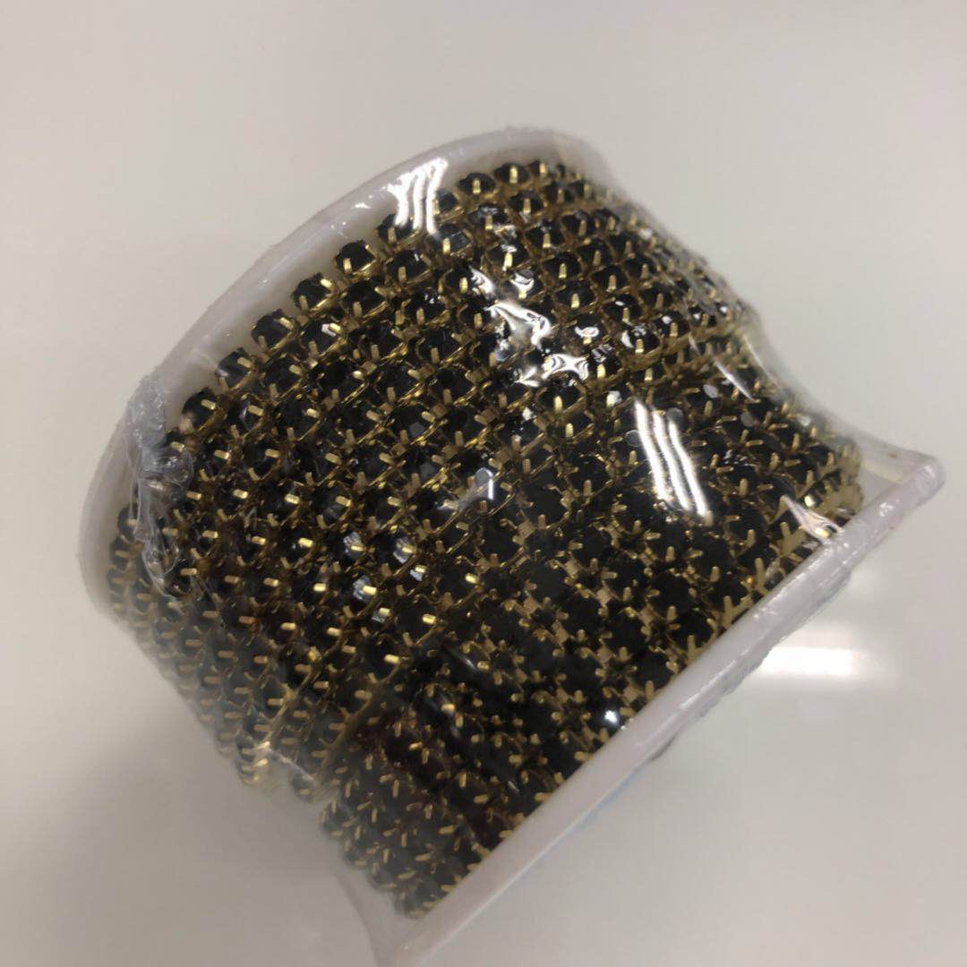 乔日辅料厂家直销铜镀金爪链 水钻链条 水钻 手缝钻 DIY产品