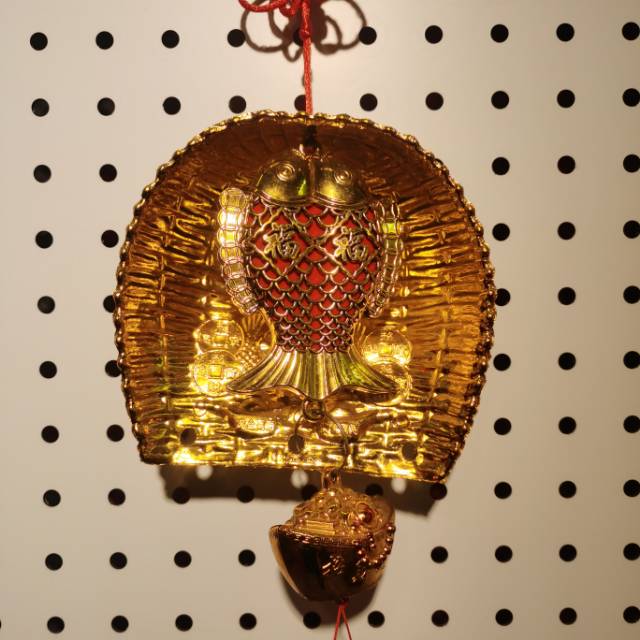 Golden Dustpan Ingots Fringe Pendant Money Bag Chinese Knot Double Fish Golden Bucket Dustpan New House Wedding Celebration details Picture