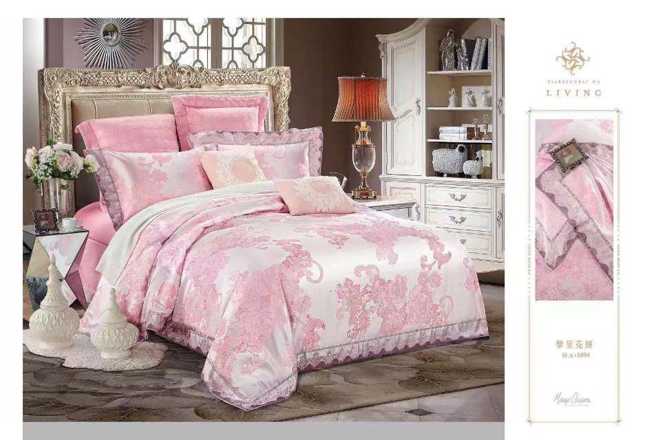 High-precision wedding European-style home textile jacquard brocade bed cover four-piece set, quilted cotton bed sheet and quilt cover, double bed, bedding, home textile quilt cover