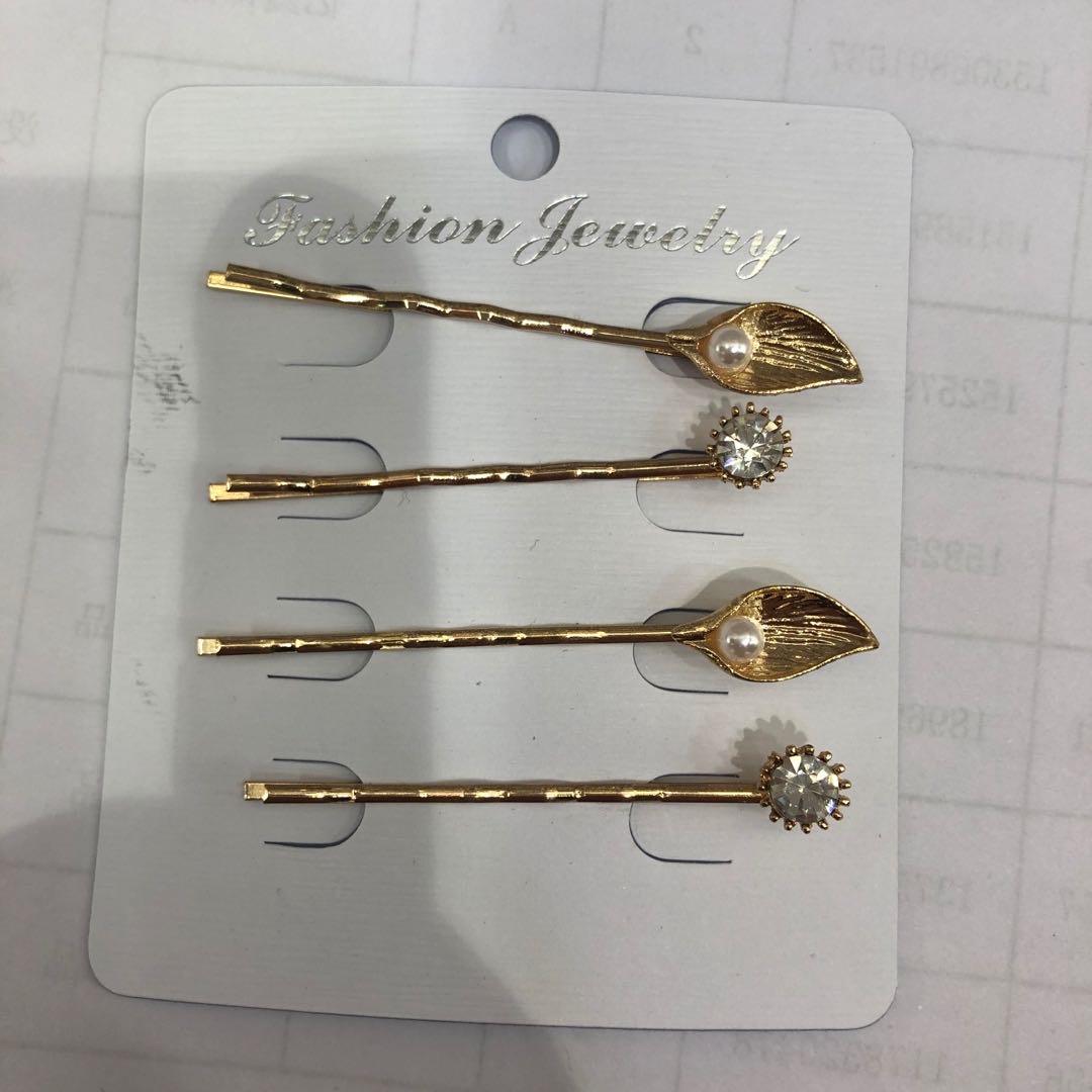 Golden temperament with diamond classic bangs clip fashion high - end clip versatile hair accessories thumbnail