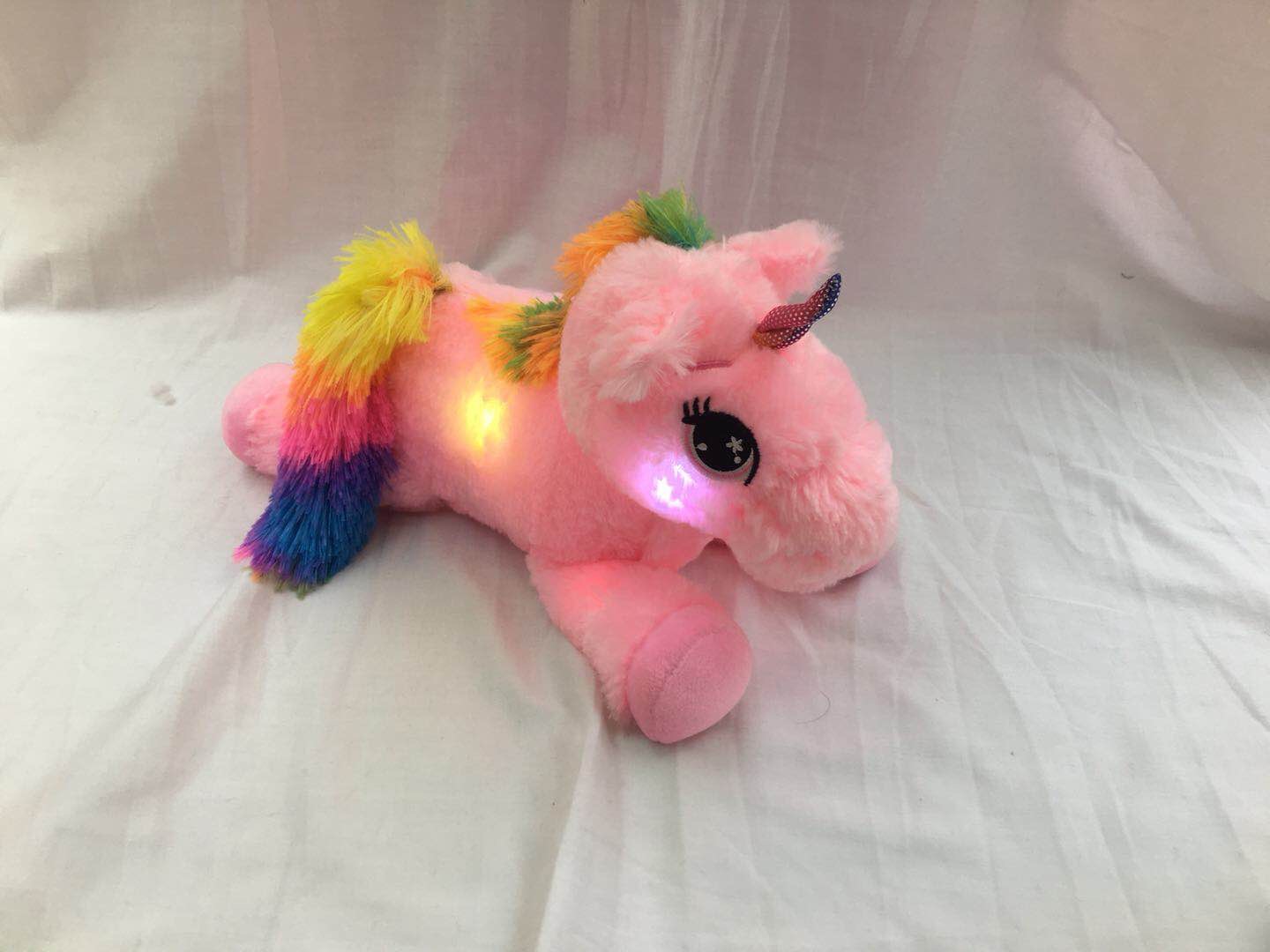 Plush glowing unicorn toys for children, girls and home decorations