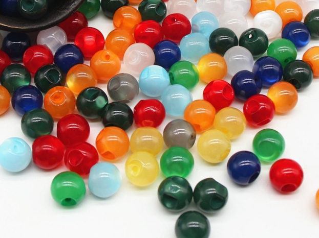 Cheongsam Resin Imitation Jade Button Tang Hanfu Cheongsam Dark Eye Button Off-Hole Pearl Light Can Be Dyed Round Bead Button