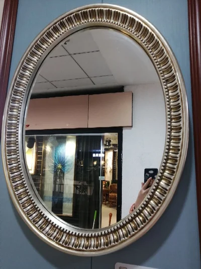 Factory Direct European Simple Oval Bathroom Mirror Beauty Hairdressing Mirror Hotel Villa Decorative Mirror