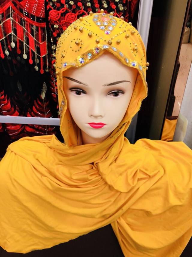 Women's New Hot Diamond Scarf Muslim Beaded Scarf Shawl Long Scarf