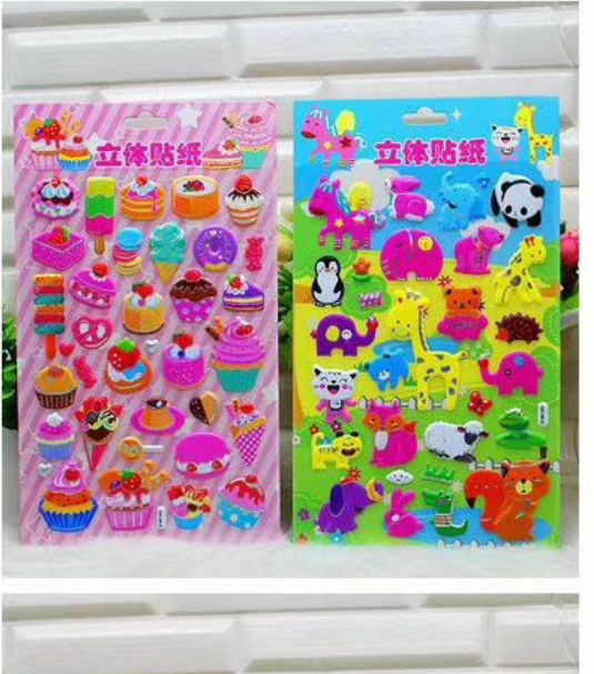 大号DIY儿童男孩女孩换装带发夹装饰益智泡泡贴