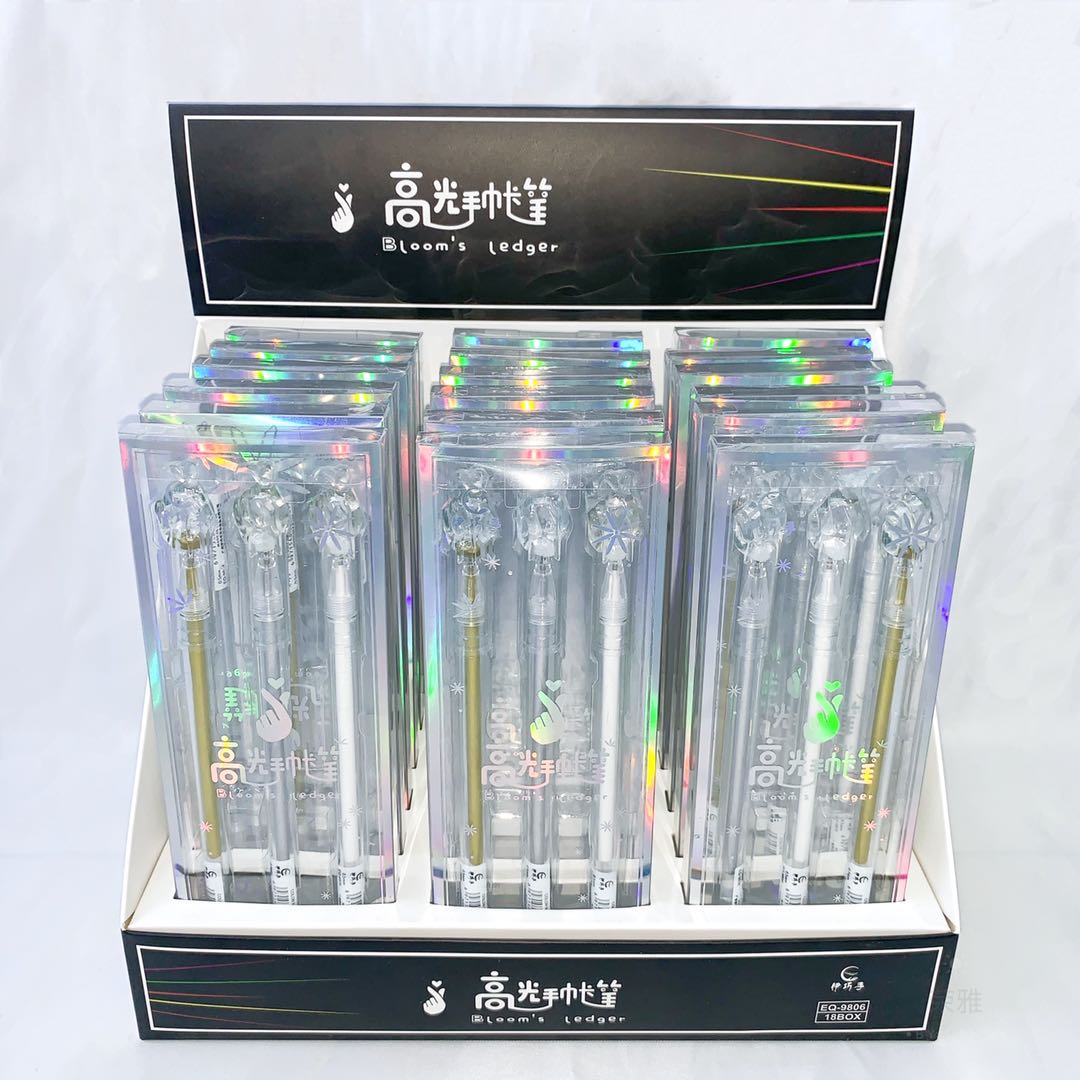 9806 Snap Finger Silver And White Three Color Highlighter Pen Painting Pen Oil Color Pencil Automatic Eyebrow Pencil Eyeliner Specification drawing