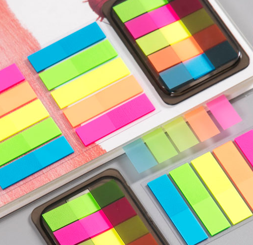 8包荧光膜便利贴标签贴便签贴纸指示分类索引贴标签贴纸小条书贴