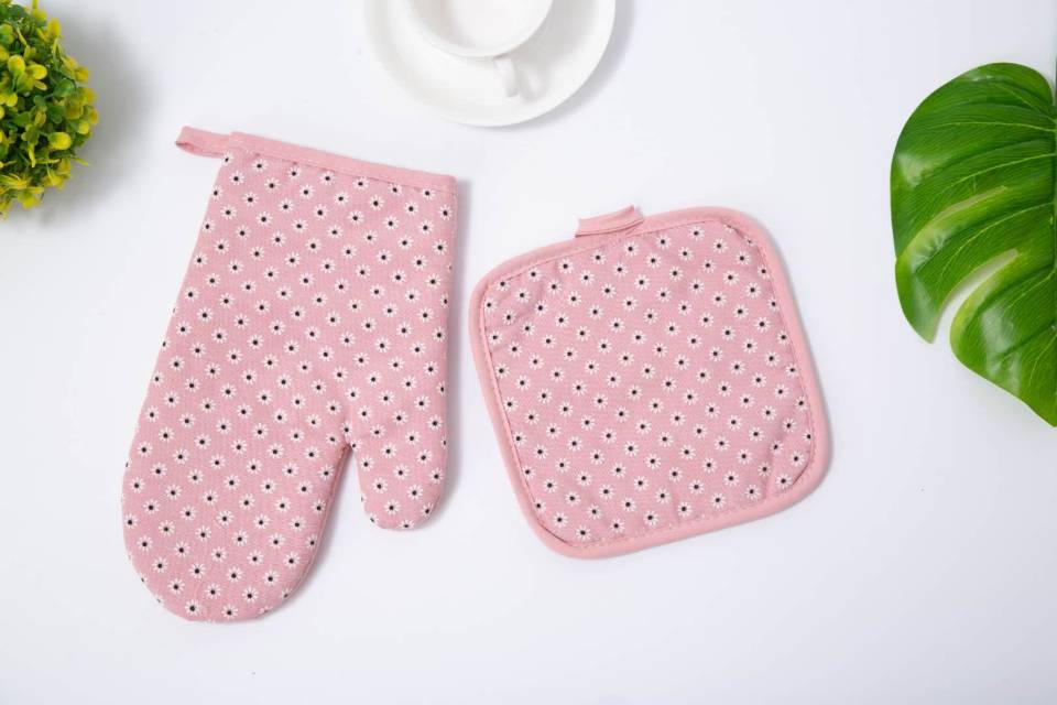 Thickened Microwave Gloves Flower Pattern Pattern High Temperature Insulated Kitchen Household Heat Proof Oven Oven For Oven Baking