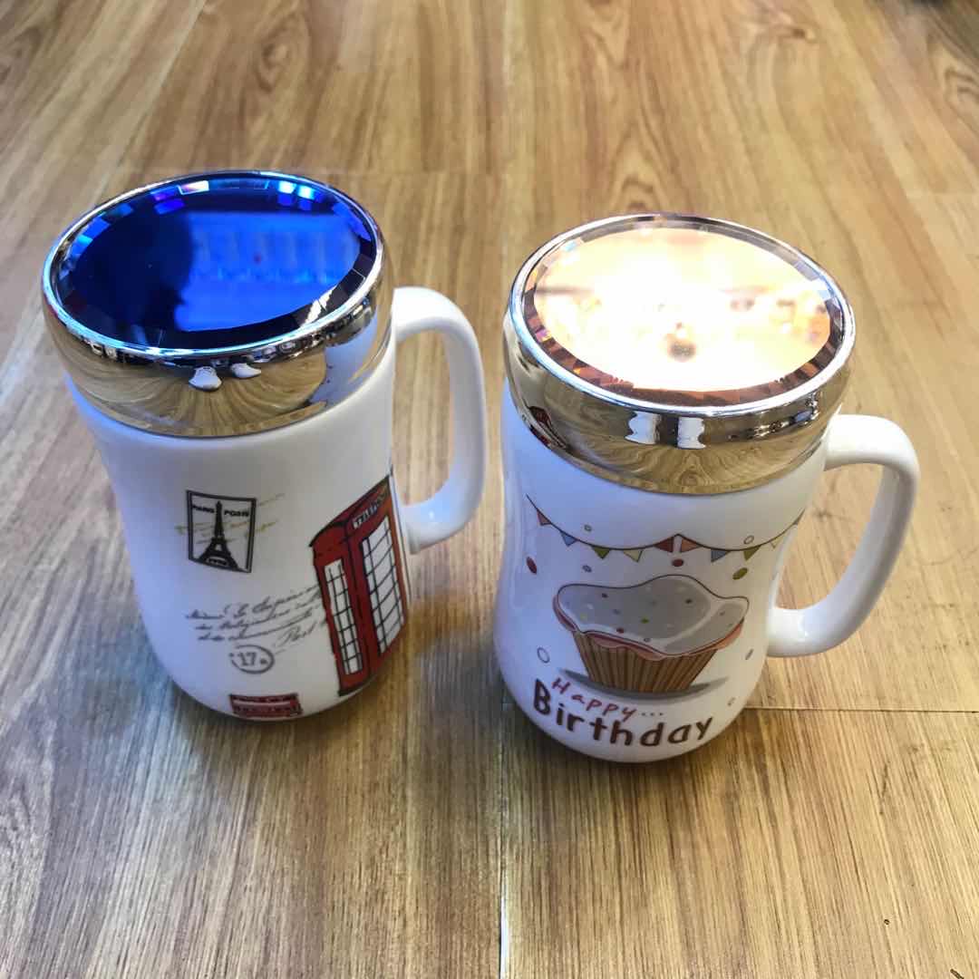 Manufacturers direct lovely creative cartoon with a lid ceramic cup thumbnail