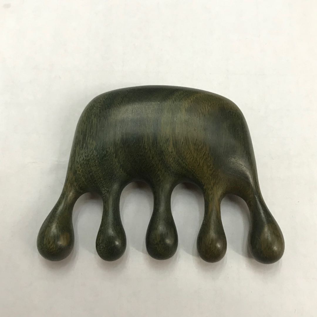 绿檀木小胖手手工天然木头按摩梳保健器材中医经络梳