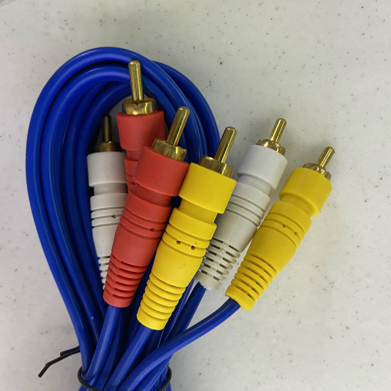 Blue Black Audio Video Cable Dvd Set-Top Box Special Connection Cable Av Cable Three Heads Three Lotus Heads details Picture
