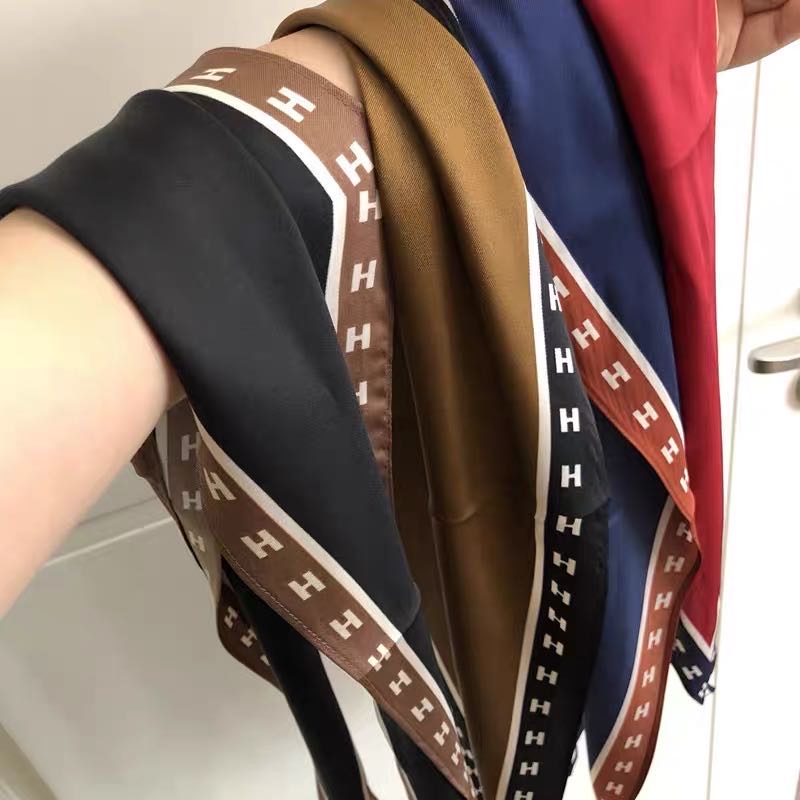 Casual All-In-One Fashion Korean Silk Scarf Black Polka Dot details Picture