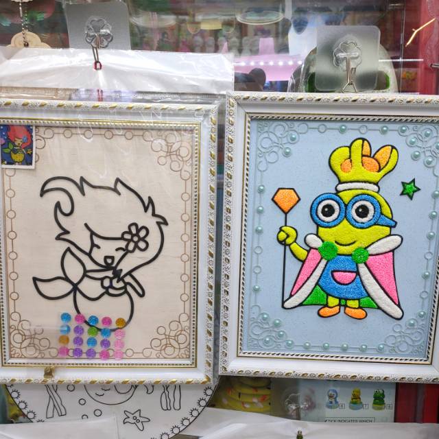 儿童手工益智雪花泥画白色精致框
