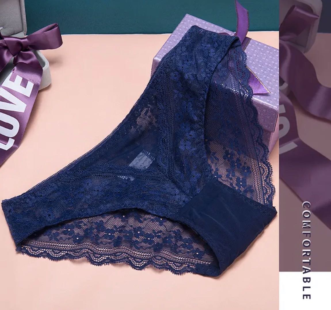 Sexy Underwear Women's High Waist Solid Color Cotton Plus Size Fat Mm200 Pounds Mesh Gauze Transparent Briefs Specification drawing