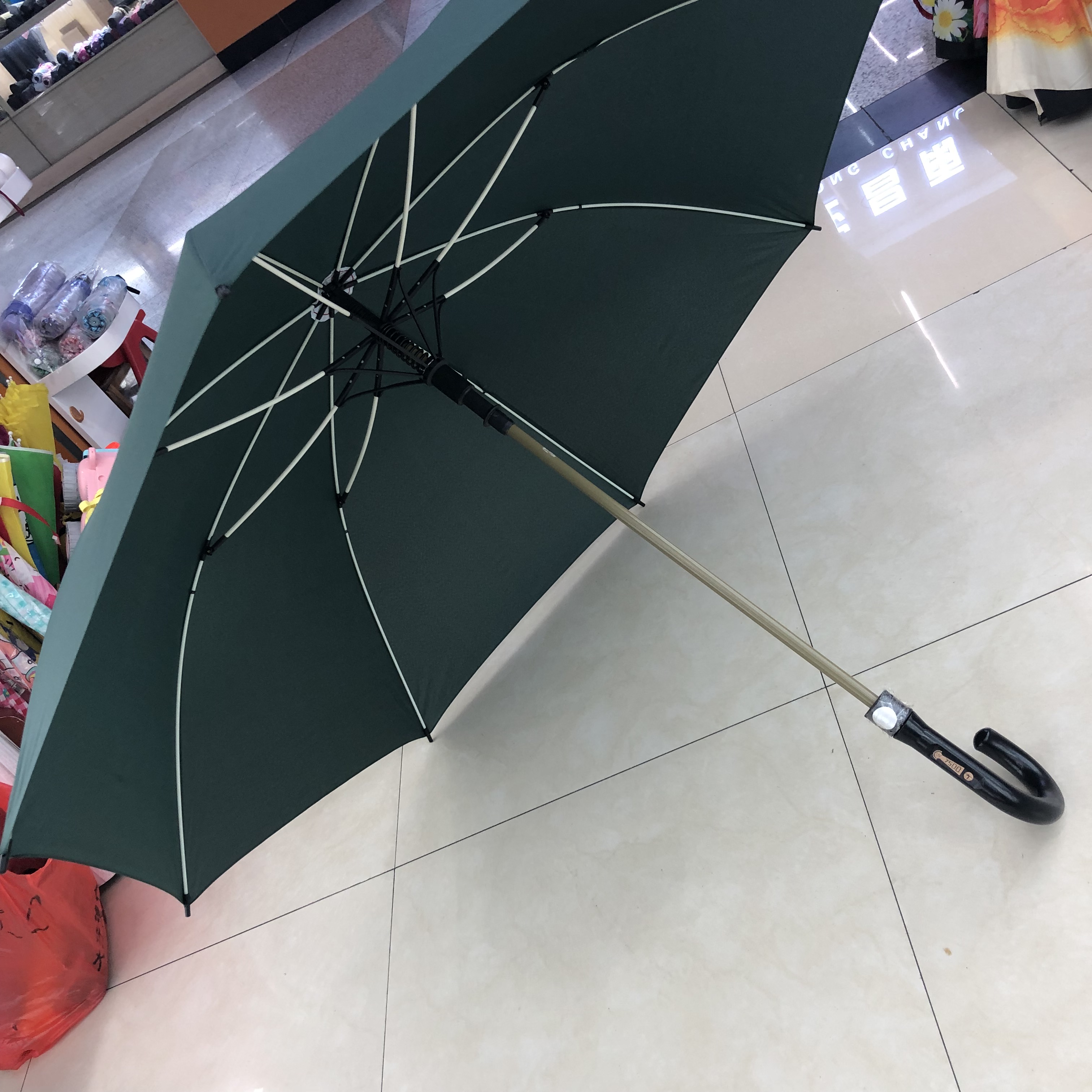 Custom-made business umbrellas with straight poles, enlarged wind-resistant umbrellas, solid color long handles