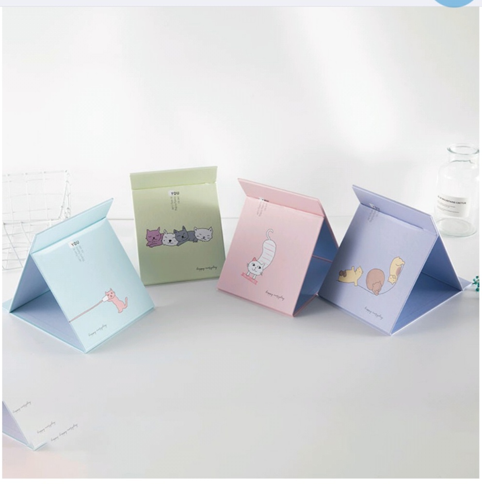 Manufacturer Custom Selia Large Folding Paper Mirror Hd Makeup Makeup Mirror Student Desktop Mirror 1 details Picture