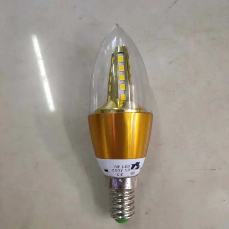 Factory Direct Wholesale Led Candle Bulb Crystal Light E14 Small Screw Super Bright 5W Tip Bubble Tail Energy-Saving Light Bulb