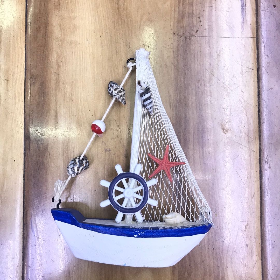 地中海轮船海洋风格装饰品摆件创意船模型工艺品海盗船摆台小木船