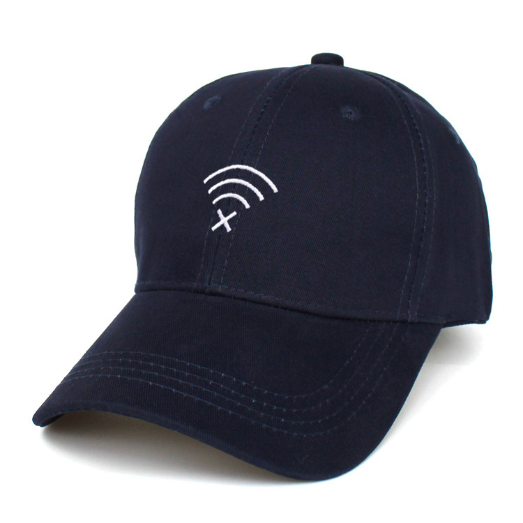 Navy blue WIFI in solid color curved along a boy-and-girl sun cap spring/summer outdoor baseball cap thumbnail