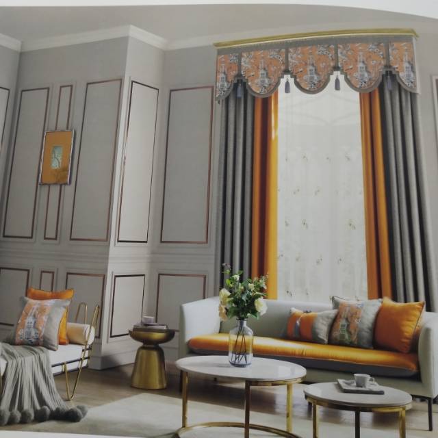 The cotton and linen curtains are fashionable and novel, with plain color splicing, suitable for living rooms, bedrooms, dormitories, etc details Picture