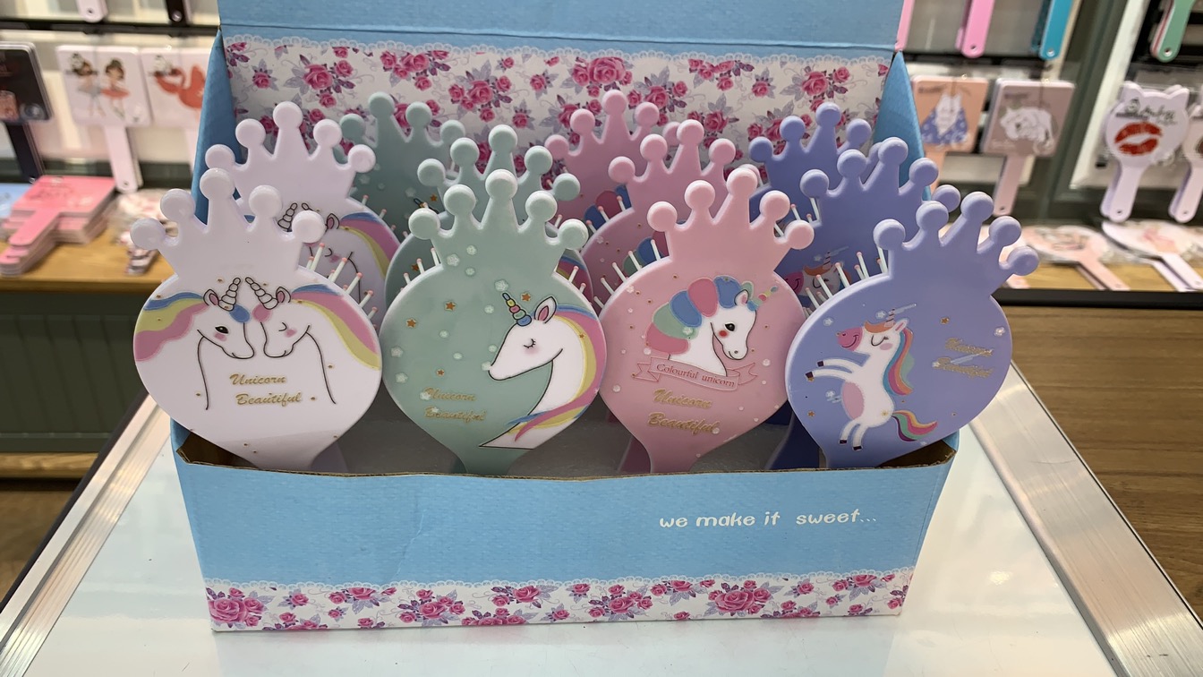 9908独角兽气囊按摩梳子头部经络女士顺长发梳卷发梳