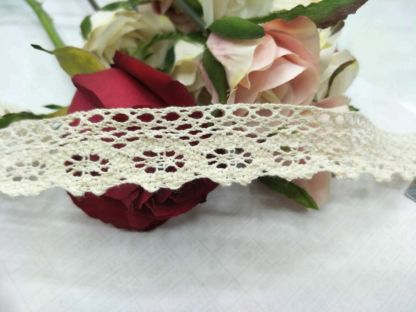 New cotton thread lace factory direct sales and wholesale of lace scarves and DIY clothing accessories Specification image