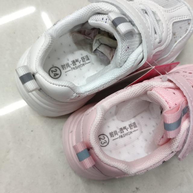 New Children's Shoes Soft Sole Breathable Mesh Fabric For Girls Children Non-Slip Sports Shoes For Children Specification drawing