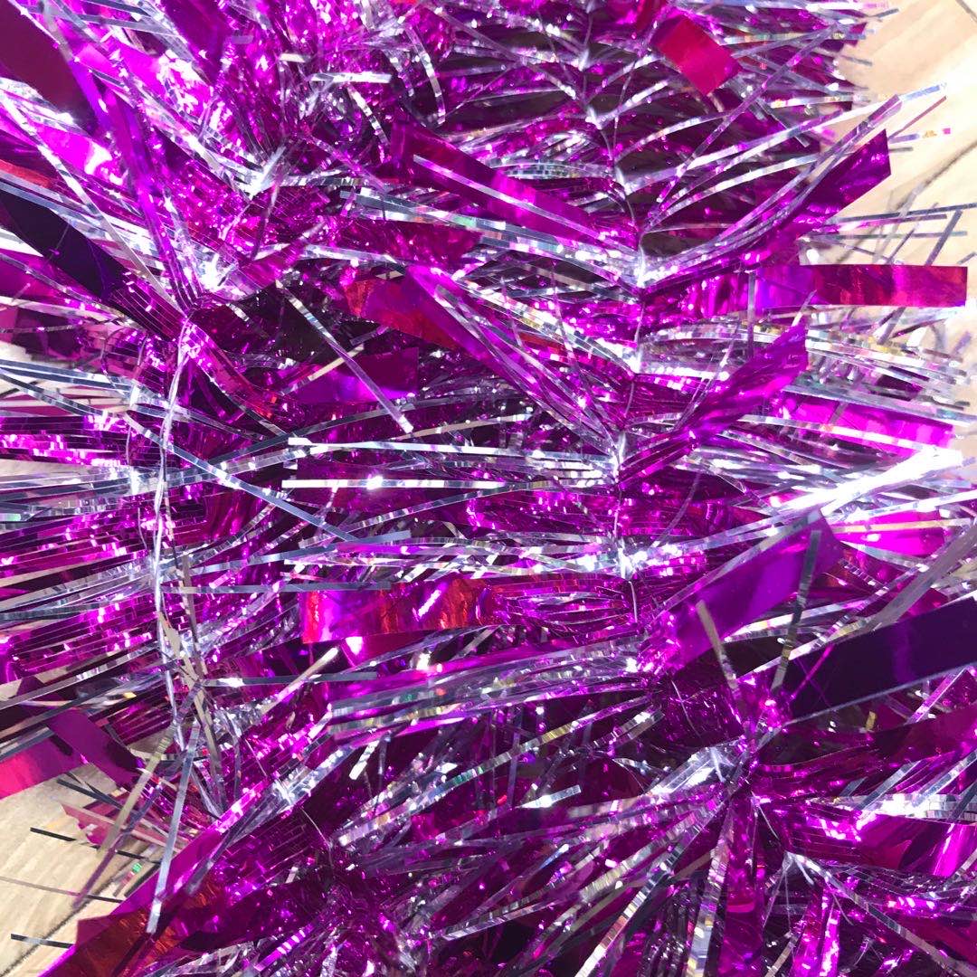 工厂直销拉花彩条花篮吊花PET双色可混装来样定做细节图