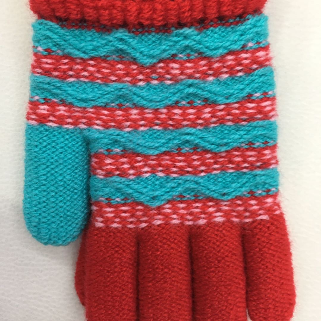 超柔针织弹力上网触屏手套冬季女士条纹休闲保暖手套骑车开车热卖细节图