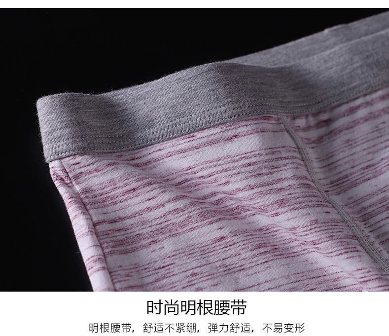 Mid-Waist Men's Underwear Men's Cotton Boxers Elastic Slim Sexy Trend Breathable Sweat Absorption Boxers Men Specification drawing