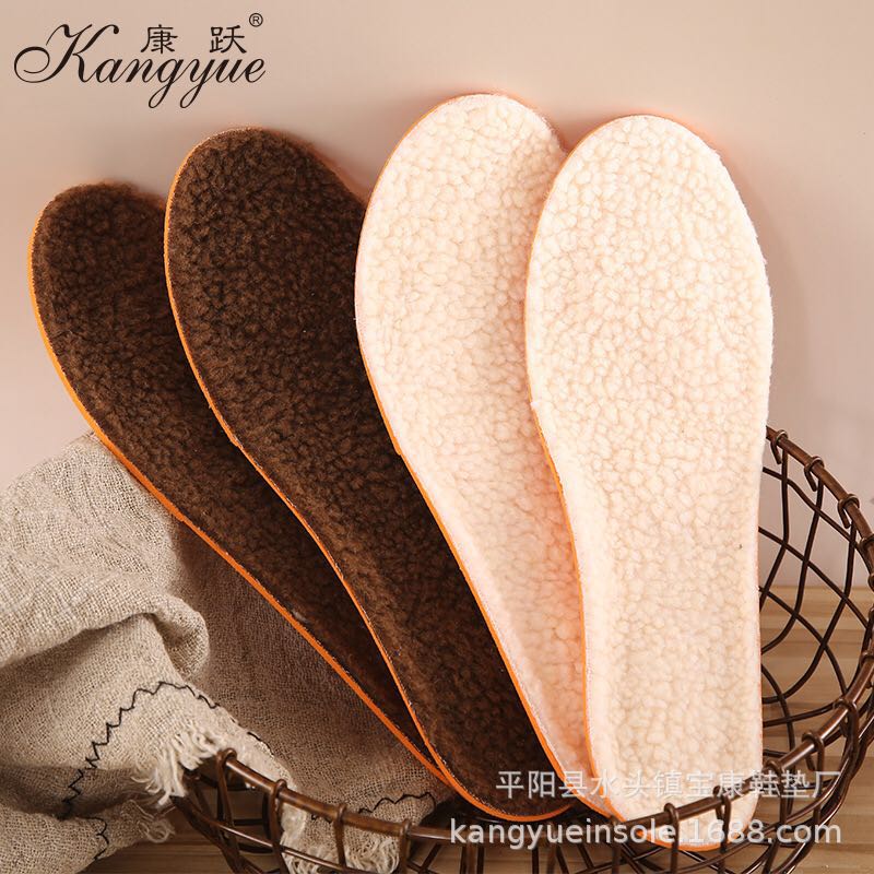 Factory direct sales of lambskin warm insoles, Korean cotton massage shock-absorbing lambskin sports insoles, winter 1917 Specification image