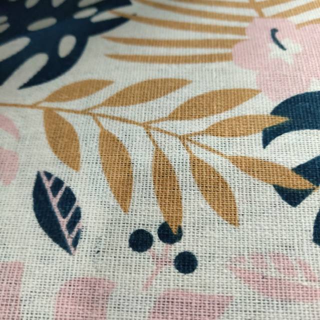 Tropical Rain Forest Leaves Imitation Linen Printed Cloth Jewelry Headwear Crafts Sofa Fabric Throw Pillow Fabric Specification drawing